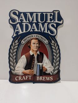Samuel Adams Brewer Patriot Craft Brews Advertising Bar Pub Wall Sign Beer Decor