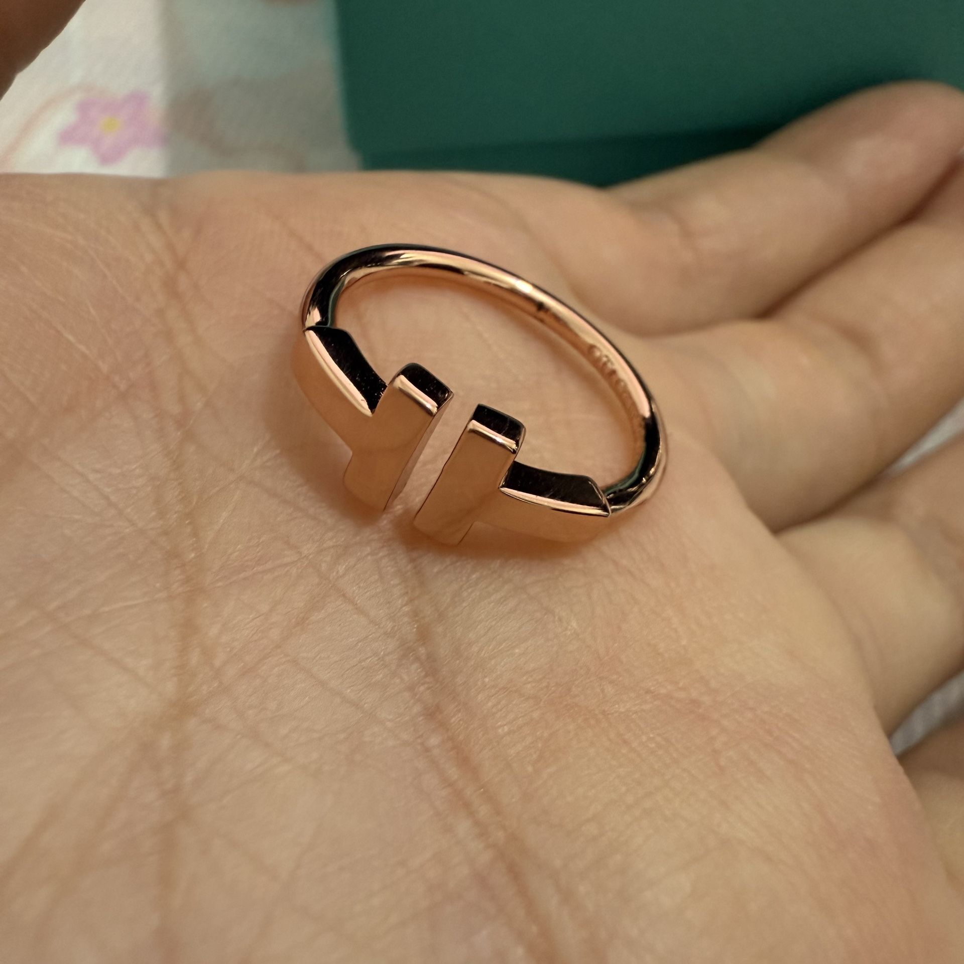 Tiffany T Wire Ring 18k Rose Gold Size 7