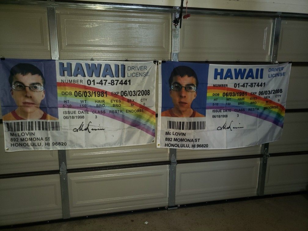 McLovin Hawaii License Flags
