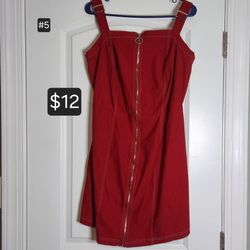 Red zip up dress