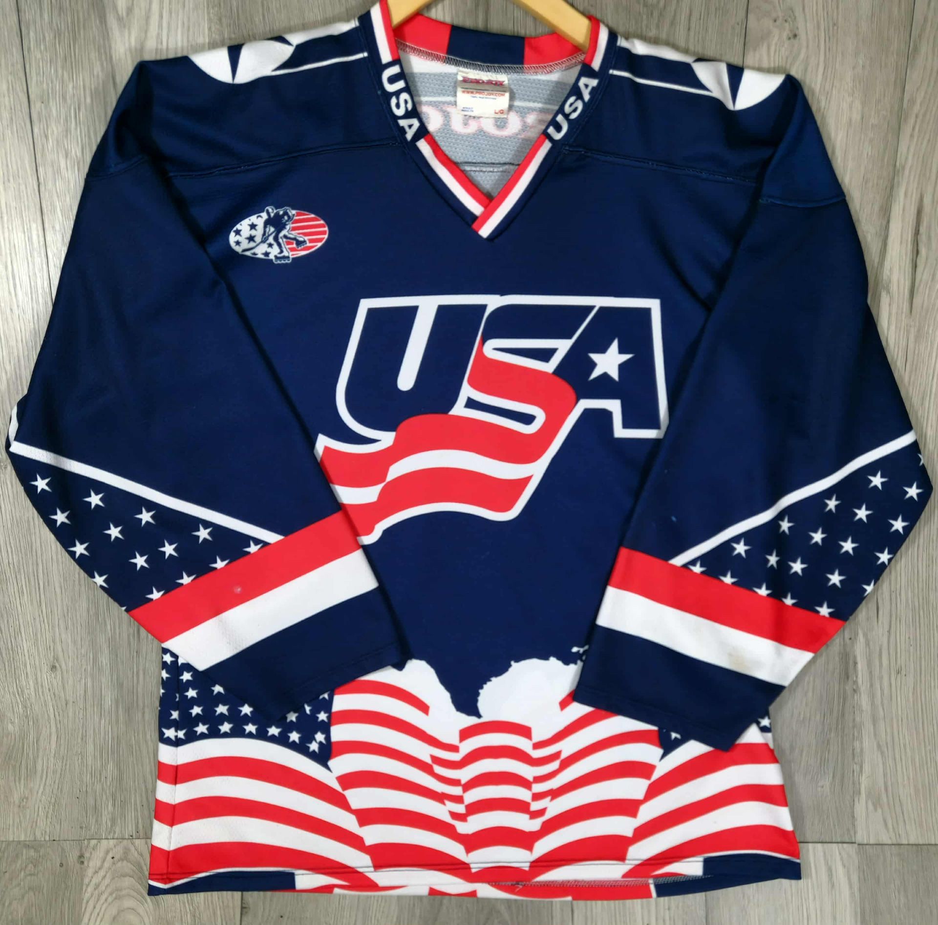 ProJoy “USA Stars & Stripes” Patriotic Hockey Jersey #91 Red White Blue (Lrg) #6