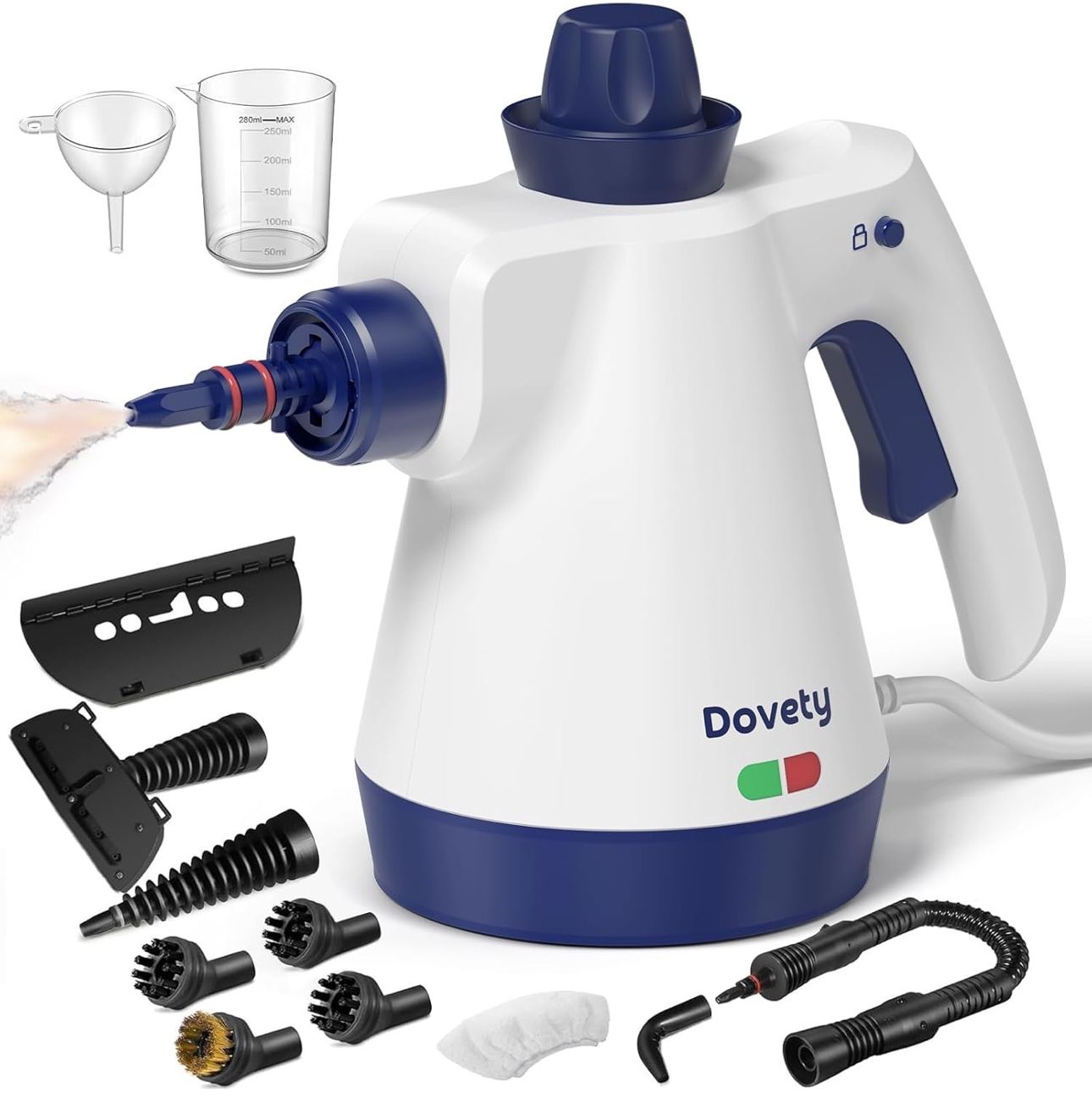 Steam Cleaner, Pressurized Handheld Steam Cleaner for Home with 12pcs Accessories & Safety Lock, Multi-Surface & Powerful Home Use Steamer for Cleanin