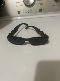 Black Rectangle Sunglasses w/ Gold Medallion (x2)