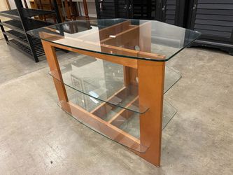 Wood and Glass 3 Tier TV Stand