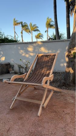 Patio Living Teak Foldable Lounge Chair & Head Rest