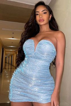 Shimmer ruched  mini dress ! Size 1X