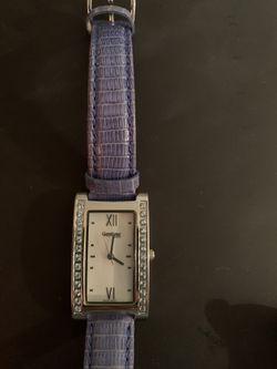 Gemtique ladies tank style watch with gemstones