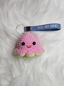 Crochet Emotional Octopus Keychain