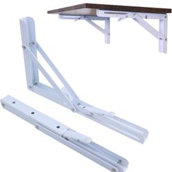 Folding Shelf Brackets 24 inch,Folding Brackets Heavy Duty Max.Load 410lb,DIY Space Saving Wall Moun