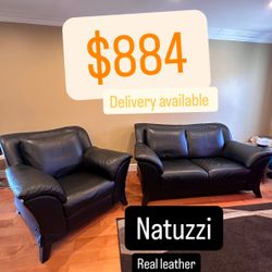 Natuzzi Sofa Set (Delivery Available)