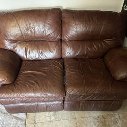 Leather Reclining Couch 