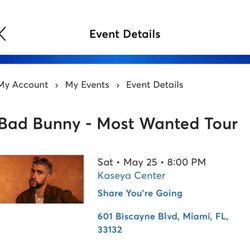 4 Bad Bunny Tickets May 25th 