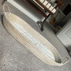 Olli Ella Reva Seagrass Changing Basket + Organic Cotton Insert
