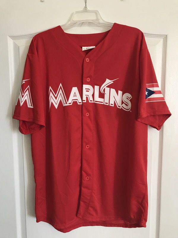 Miami Marlins Baseball Jersey Adult XL White Orange Majestic Mens for Sale  in Miami, FL - OfferUp