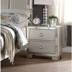 Mirrored nightstand night table mirror grey silver new
