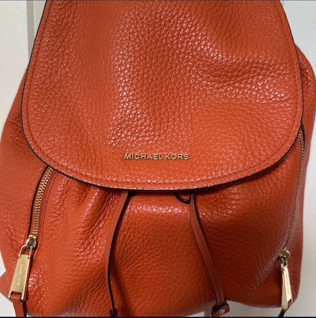Pumpkin Orange Michael Kors Backpack Purse Handbag