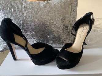 Jessica Simpson Black Suede Heels-SIZE 10