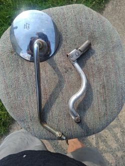 1970s Suzuki mirror and kick-start lever