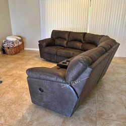 Manual Reclining Sectional Couch Set ⭐$39 Down Payment with Financing ⭐ 90 Days same as cash