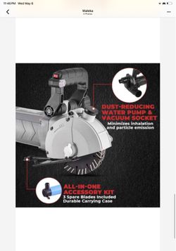 XtremepowerUS Wall Chaser Cutting Machine Wall Concrete Grooving Cutting w/Water Line Dust Port Infrared Sighting (Slotting Machine)  70$