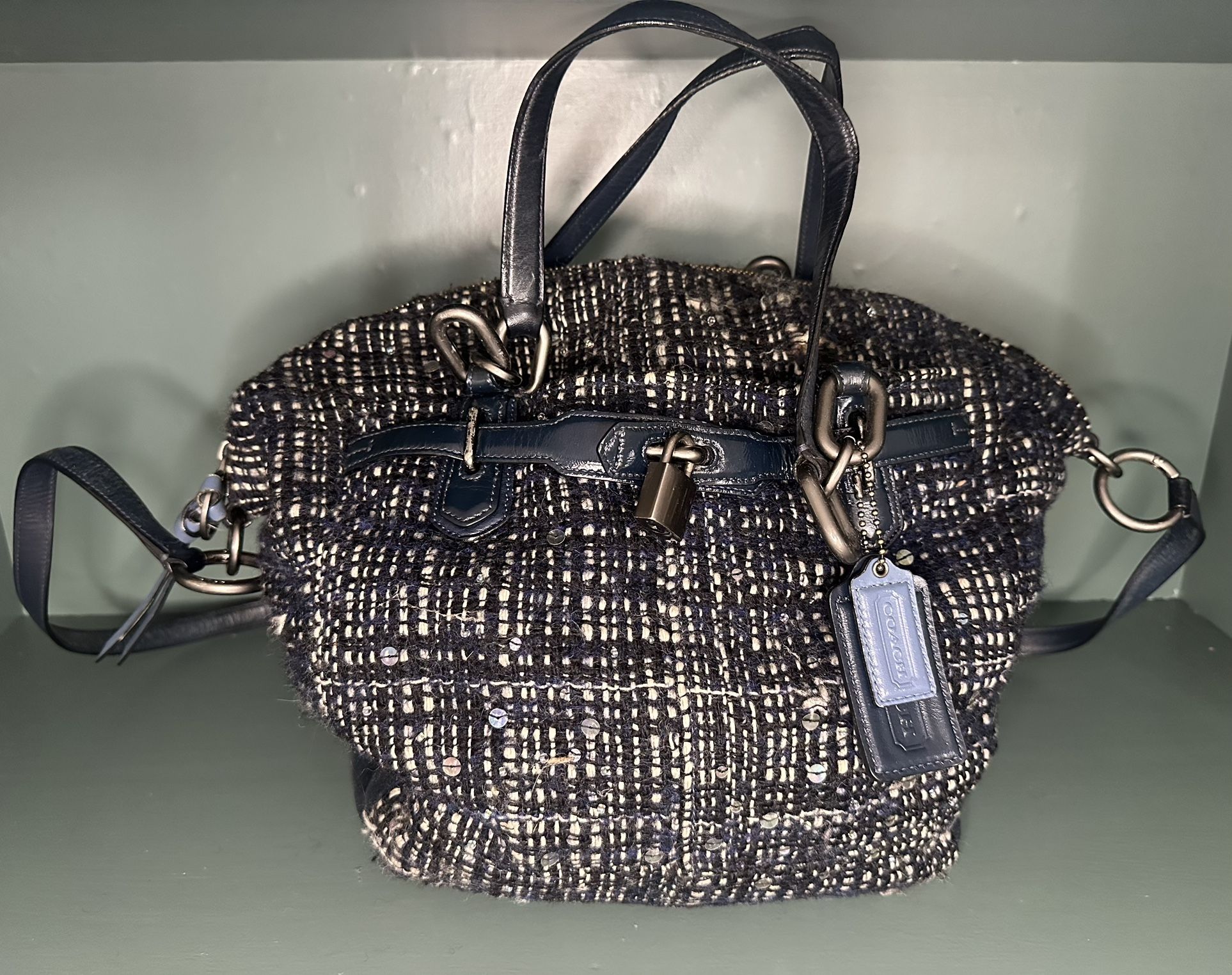 Coach Kristin Tweed & Leather Shoulder Bag