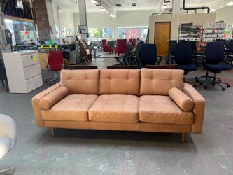 'Halo' Camel Color MCM Leather Sofas 
