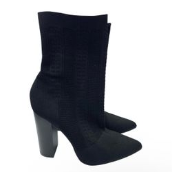 Shoe Dazzle Jessica knit slip-on black sock boots women’s Size 7.5