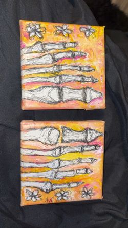 Tiny Skull Feet Painting