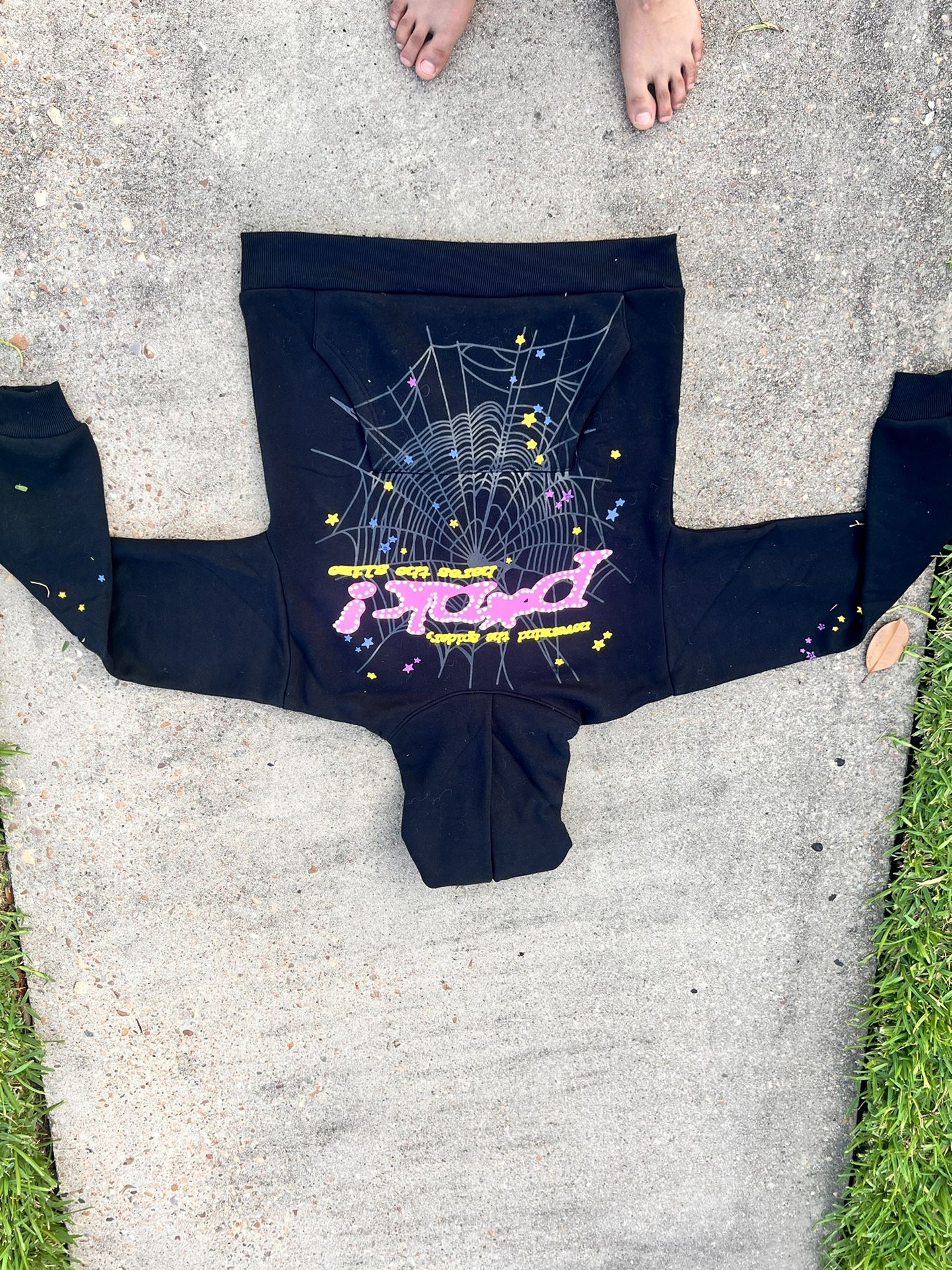 Sp5der P*NK Hoodie V2 Black And Pink