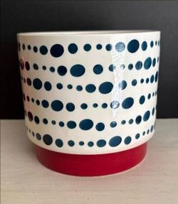 New Threshold Red White & Blue Contemporary Patterned Vase/Planter