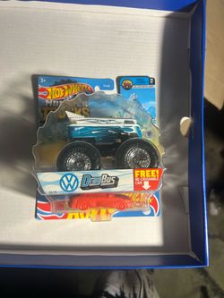 2021 Hot Wheels Monster Truck, Volkswagen Drag Bus New Blue & White Color