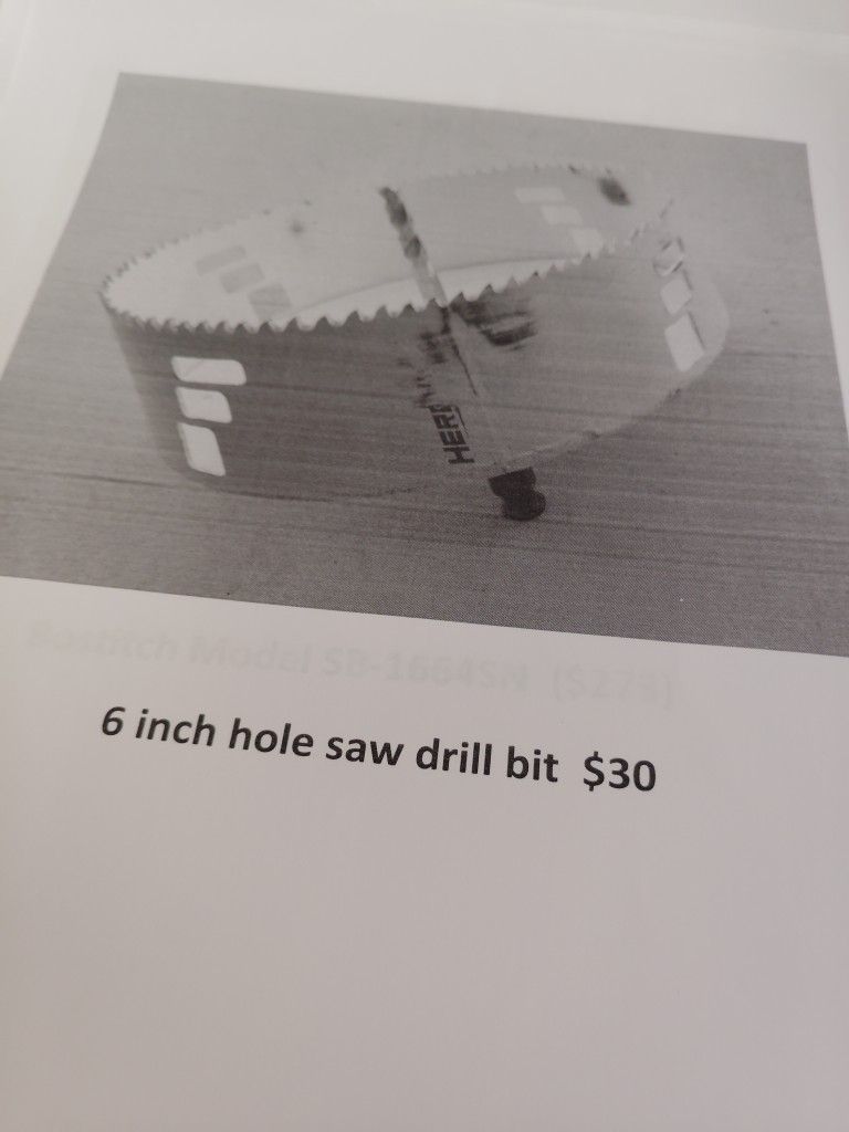 6 Inch Hole Drill Bit 30.oo