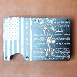 "We The People" Card Holder Minimalist Wallet with Money Clip
