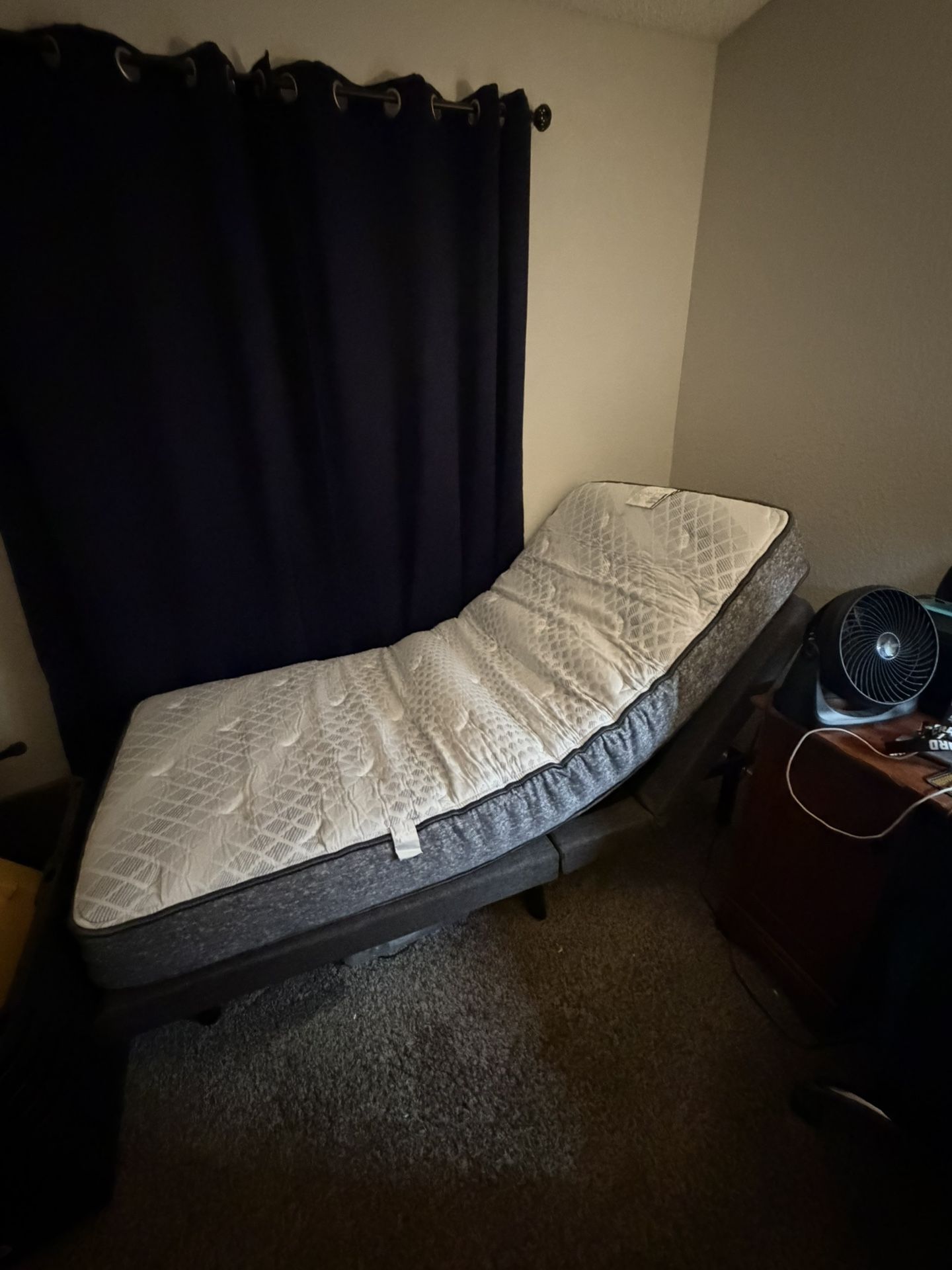 Twin adjustable Bed Frame and NEW Mattress