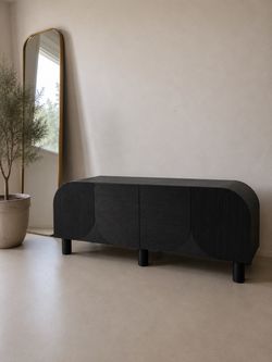 Casa Side Board - Black , Cream & Wood