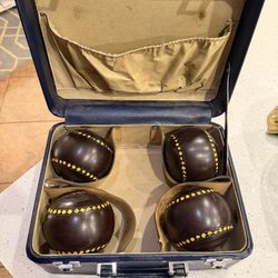 Vintage Henselite Lawn Bowls Set In Original Case