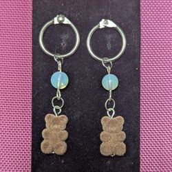 Flocked Bear & Opal Dangle Charms – Handmade Cuties for Your Doc Martens!
