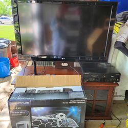 47" TV  w/Stand, Theater Package, Roku Device For Streaming,  DVD/VCR Combo
