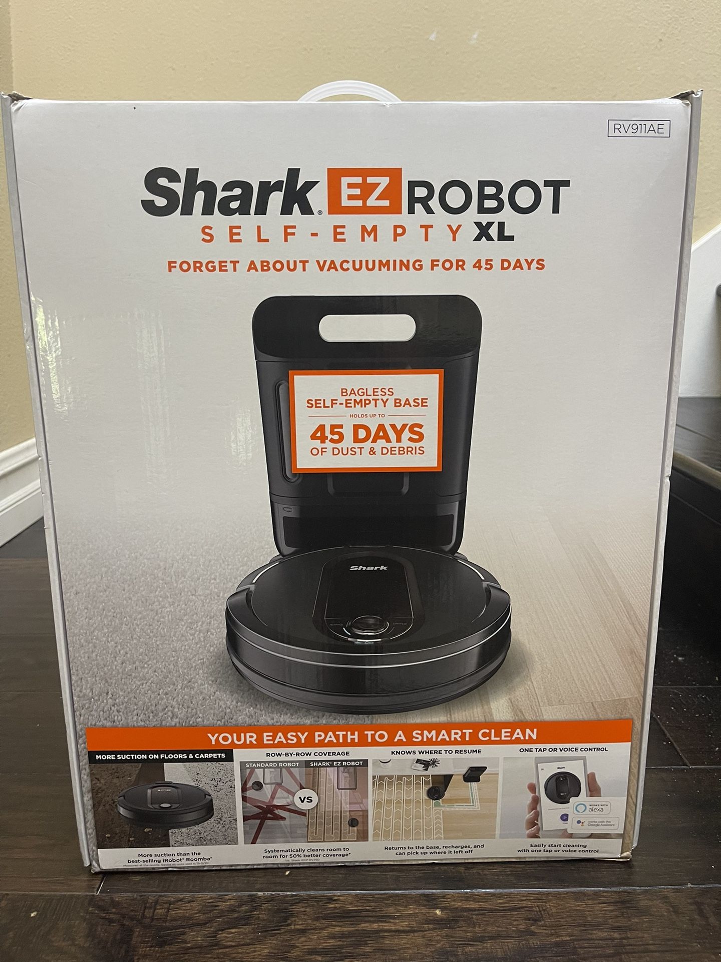 Shark EZ Robot Vacuum Cleaner Voice Control Self-Empty Base XL RV911AE NEW