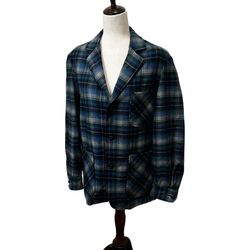 Pendleton  Blue Plaid Wool Blazer Shirt Jacket Women’s Sz Small