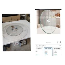 Glass Lazy Susan, Dining Table Rotating Turntable, 