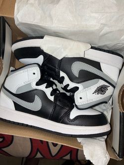 Air Jordan 1 Mid Black White Grey Sneakers