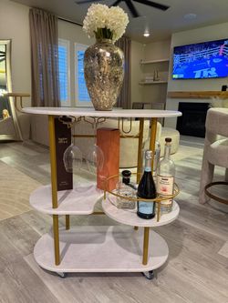Bar Cart with 4-Tier Storage Shelves