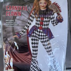 Girls, Carnival Clown Halloween Costume Medium 8-10
