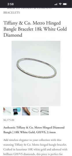 18kt solid white gold Tiffany bangle bracelet