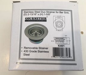 KINGSTON BRASS K461 STAINLESS STEEL BAR SINK DUO BASKET STRAINER