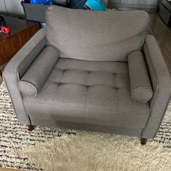 Gray Cloth Accent Chair