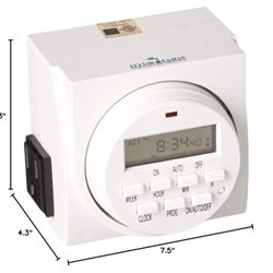 Hydrofarm TM01715D 7-Day Digital Program Timer, 
