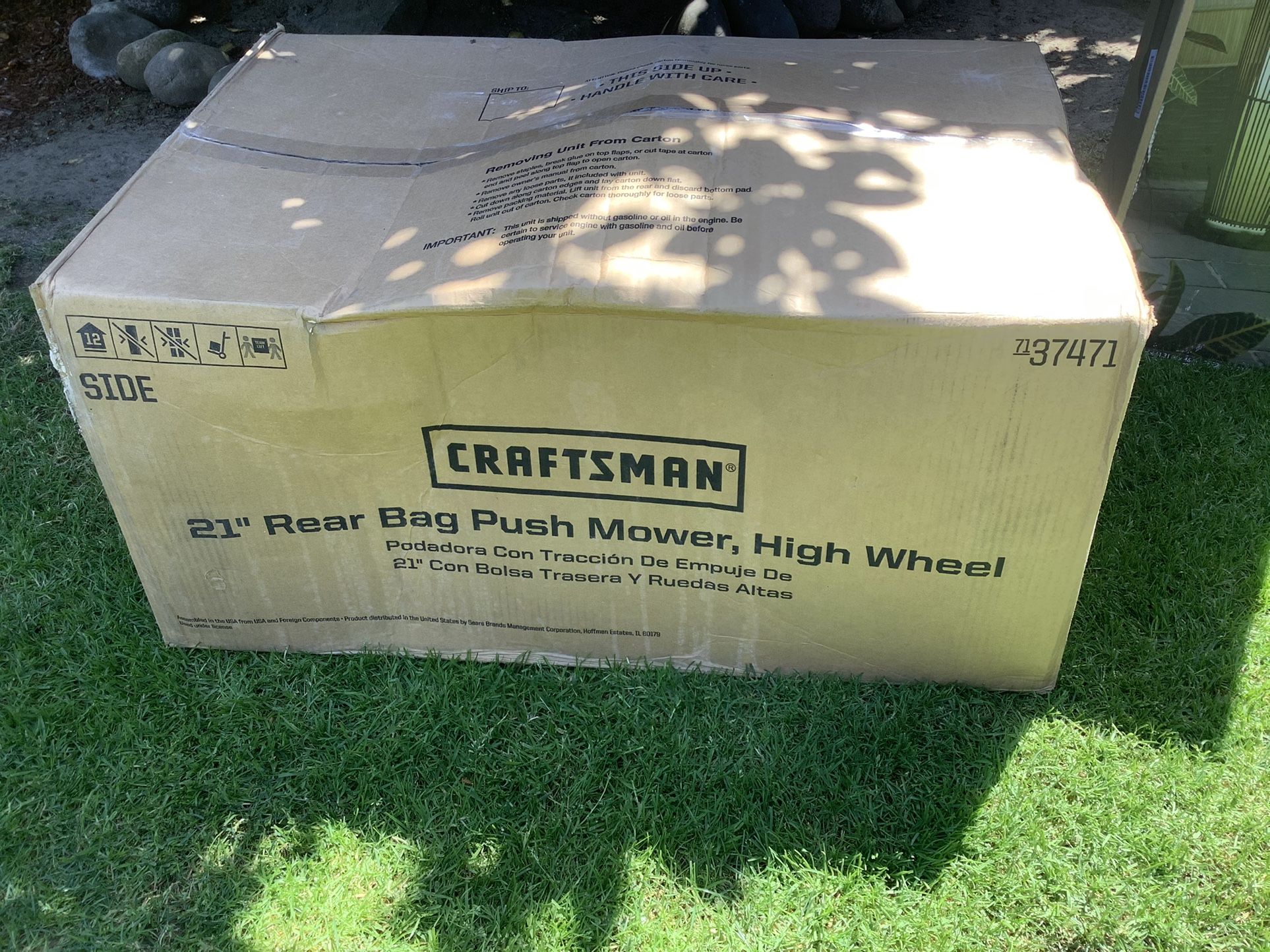 Craftsman 21” Rear Bag Push Lawn Mower High Wheel 163cc 7.25 Briggs