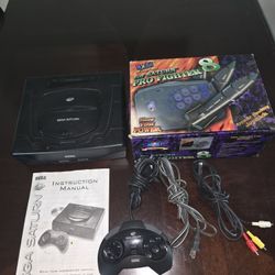 Sega Saturn + Arcade Controller 